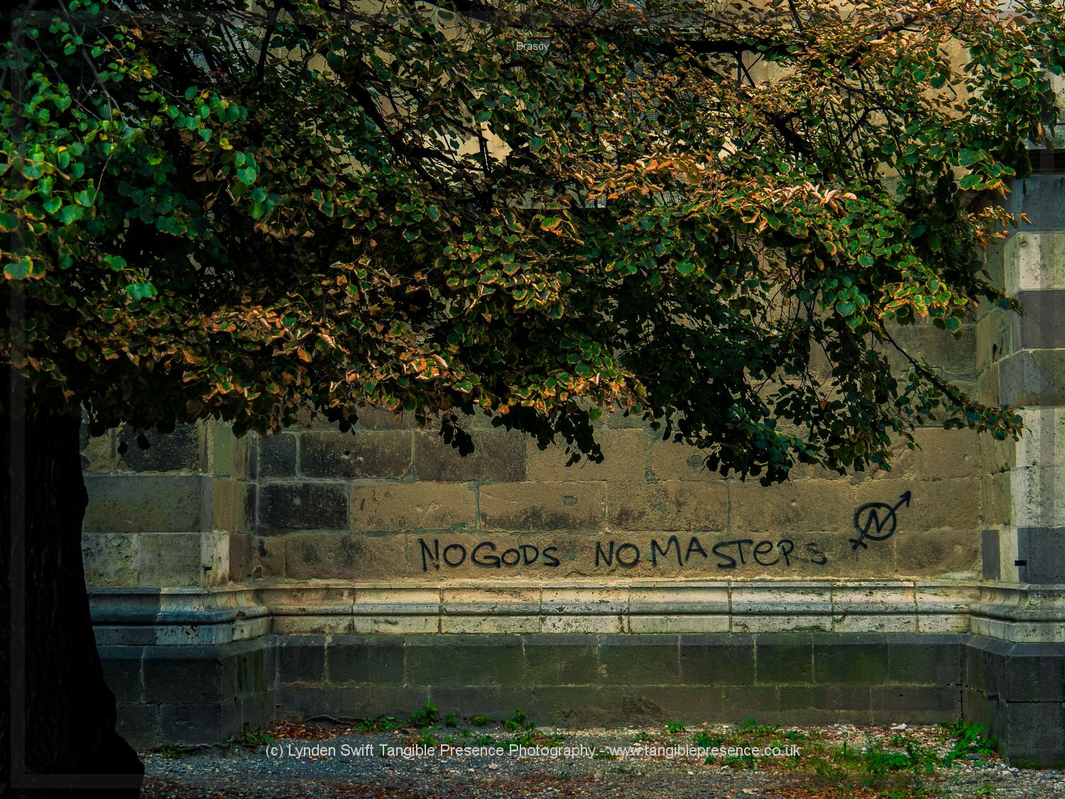  On the side of a church, Brasov, Romania. 